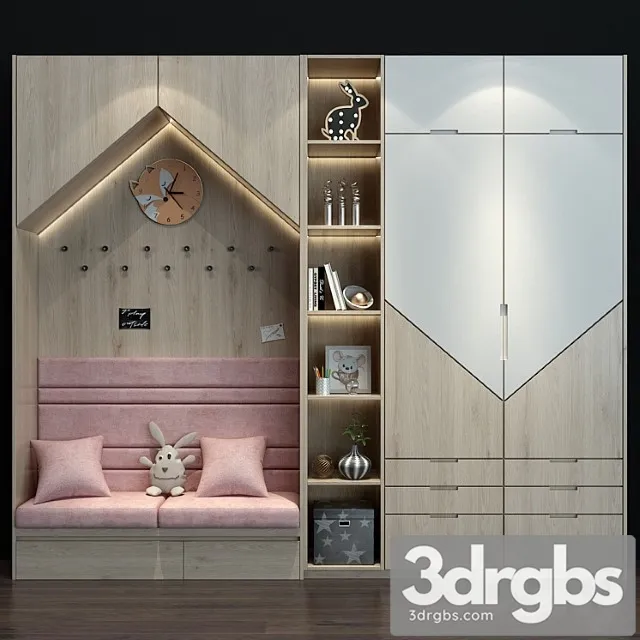 Wardrobe Furniture for a children 0212 3D Model Free