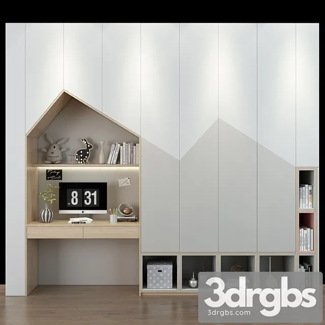 Wardrobe Furniture for a children 0223 3D Model Free