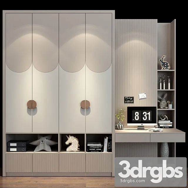 Wardrobe Furniture for a children 0335 3D Model Free