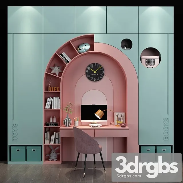 Wardrobe Furniture for a children 053 3D Model Free