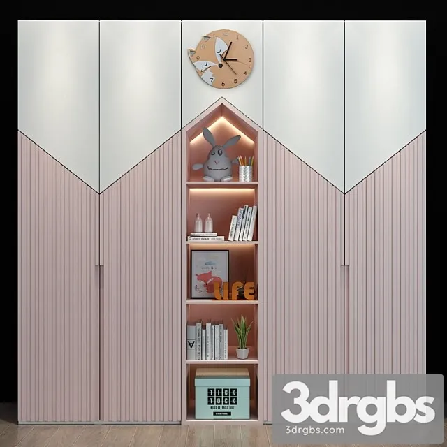 Wardrobe Furniture for a children 060 3D Model Free
