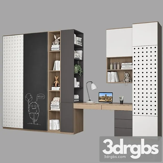 Wardrobe Furniture For A Childrens Room 89 3D Model Free