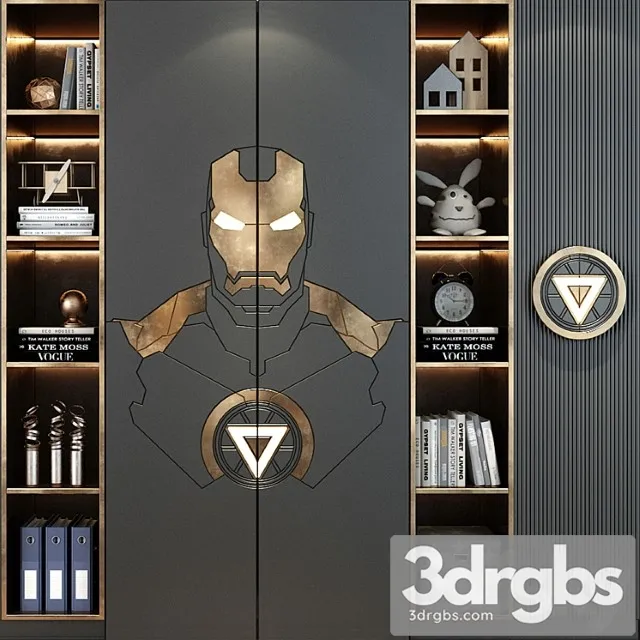 Wardrobe Furniture for children 0561- iron man 3D Model Free