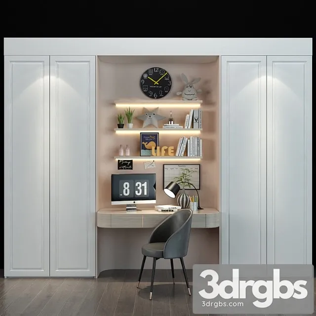 Wardrobe Furniture for children set 085 3D Model Free