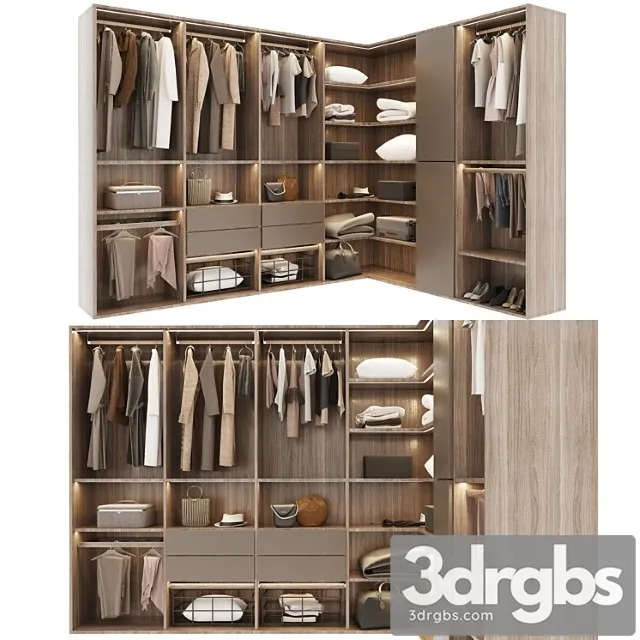 Wardrobe Garderob 2 3D Model Free