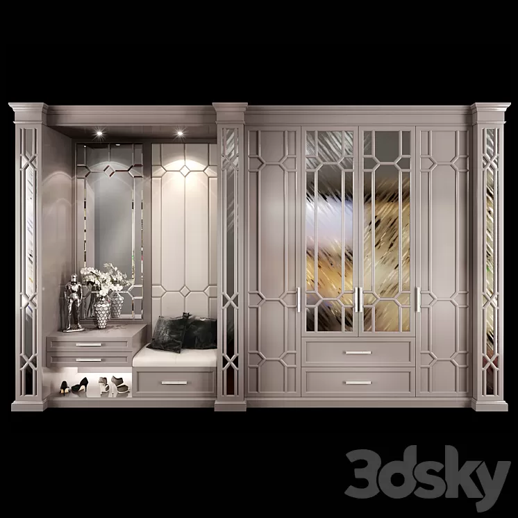 Wardrobe hallway composition set 03 3D Model