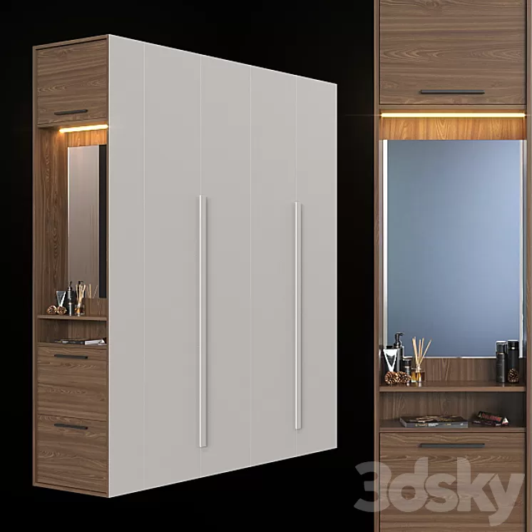 Wardrobe in the hallway 027. 3D Model