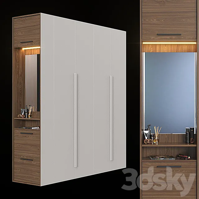 Wardrobe in the hallway 027. 3DModel