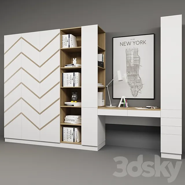 Wardrobe in the room 3D Model