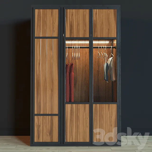 Wardrobe in the style of Loft 3D Model