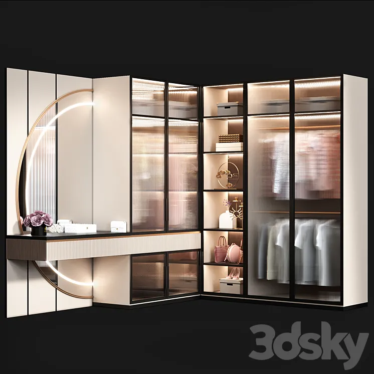 Wardrobe modern 7 3D Model Free