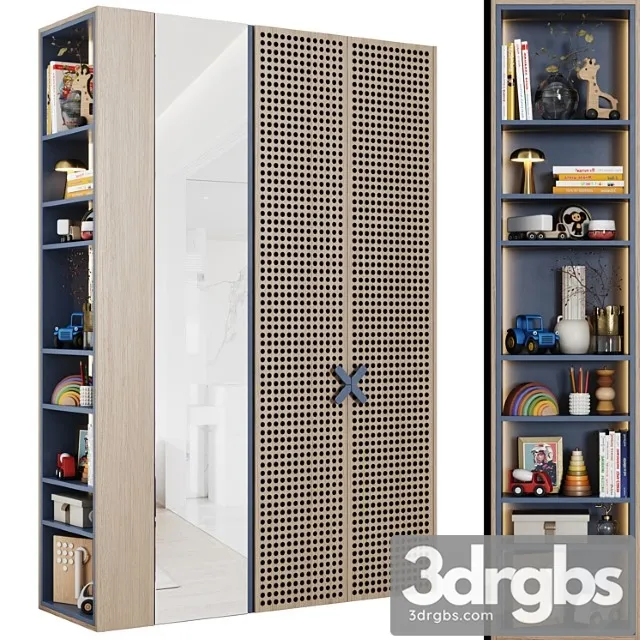 Wardrobe Modular Childrens Wardrobe 03 3D Model Free