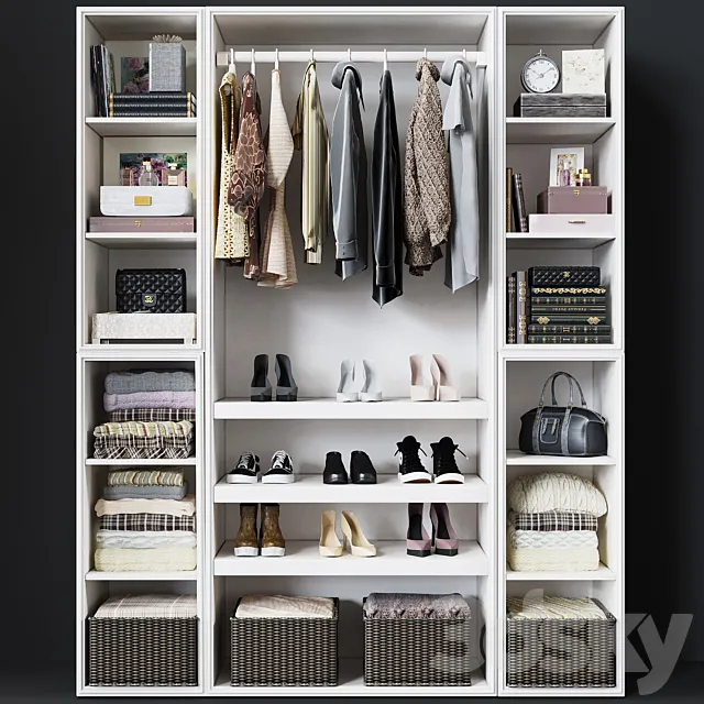 Wardrobe Pottery Barn Sutton Hanging Tower Set 3DModel