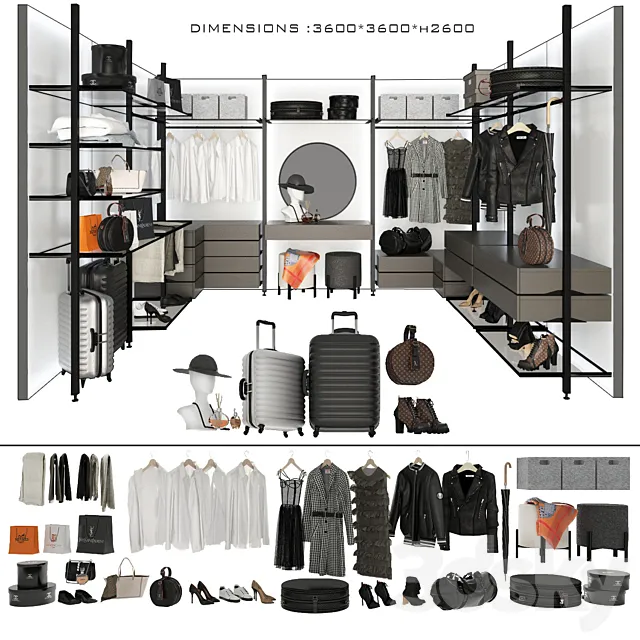 Wardrobe Raumplus Uno_4 3DModel