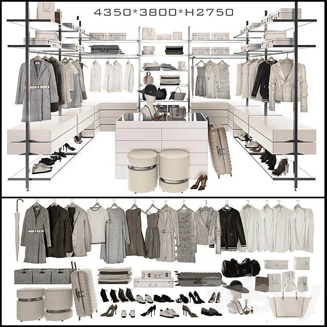 Wardrobe Raumplus Uno_5 3DModel