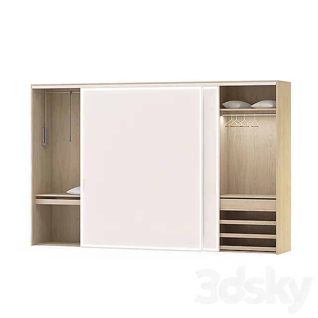 Wardrobe raumplus with illuminated doors Led 3D Model