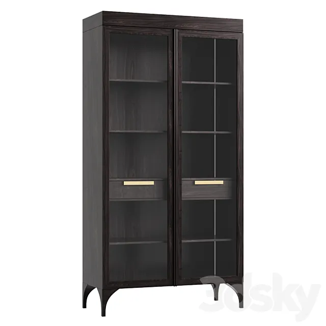 Wardrobe Showcase Bridge with glass fronts and 2 drawers 3D Model