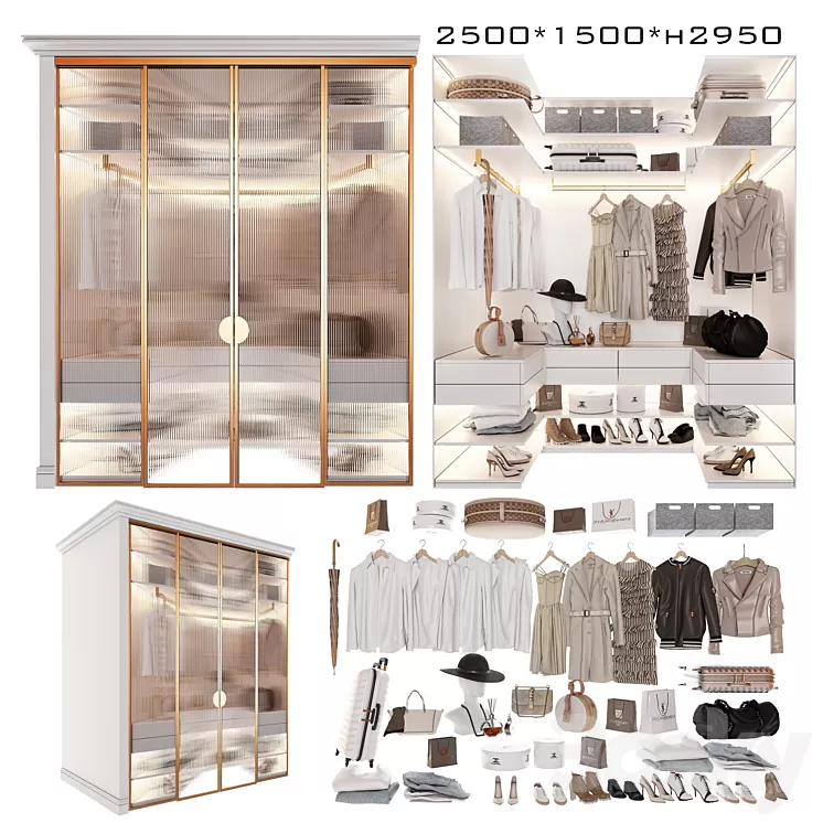 Wardrobe unit in the bedroom_2 3D Model