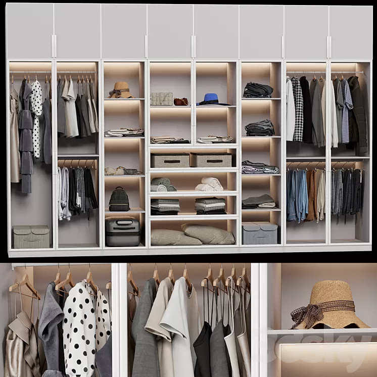 Wardrobe wall 3D Model