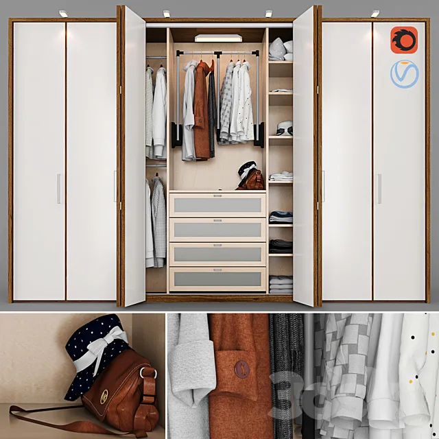 Wardrobe - wall closet 3D Model