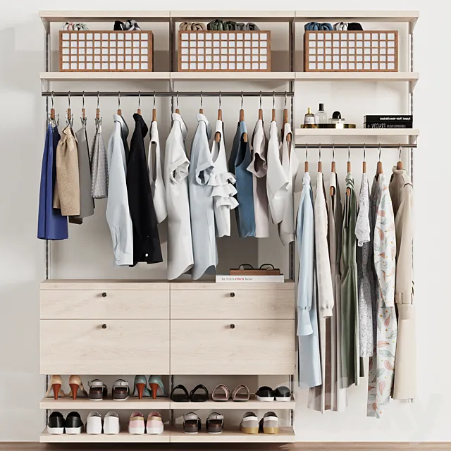 Wardrobe. wall module. dresses. clothes 2 3DModel