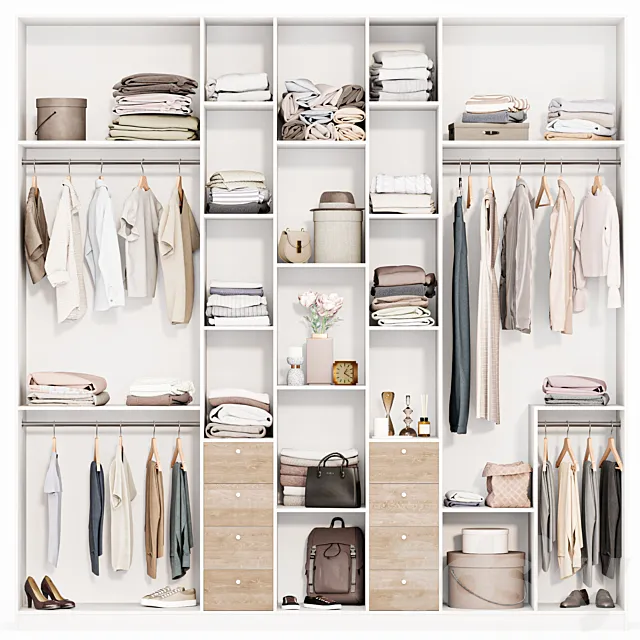 Wardrobe Wardrobe clothing decor posters decorative set 3D Model