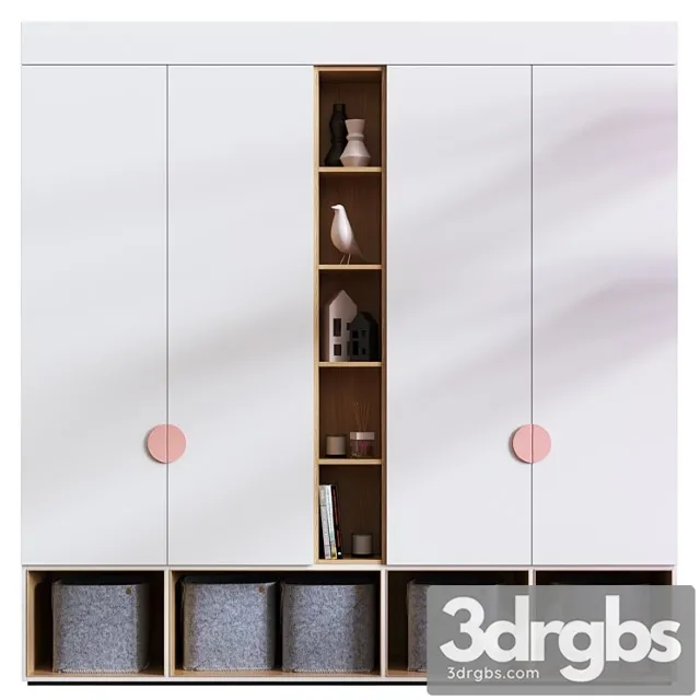 Wardrobe Wardrobe For Kids Room Set 001 3D Model Free