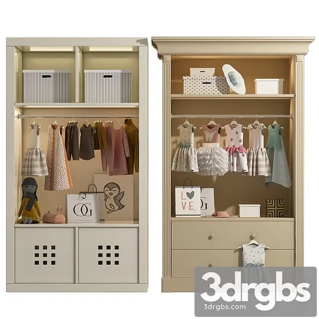 Wardrobe Wardrobe with decor 3 3D Model Free