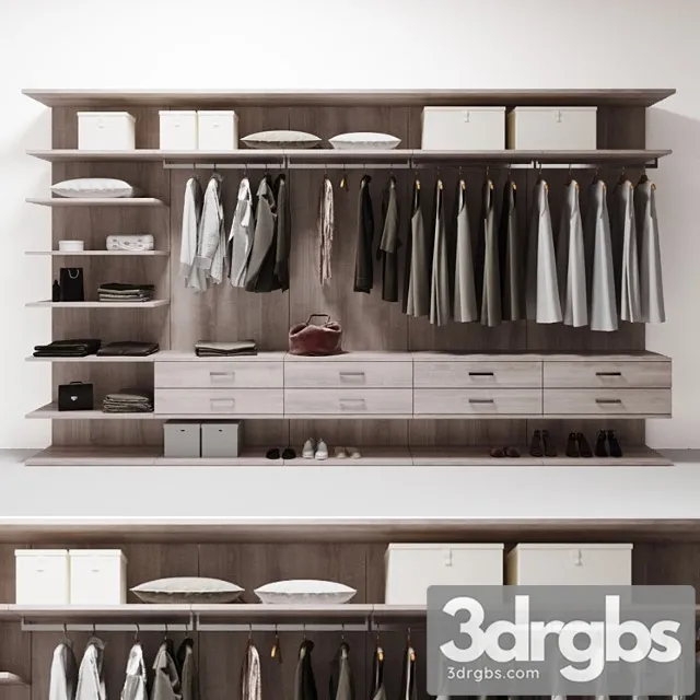 Wardrobe with clothes 2 3D Model Free