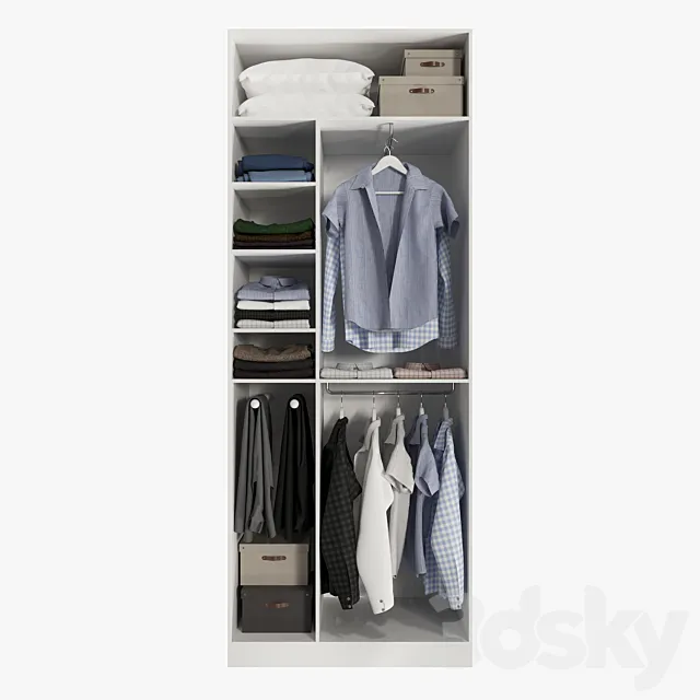 Wardrobe with clothes 3DModel