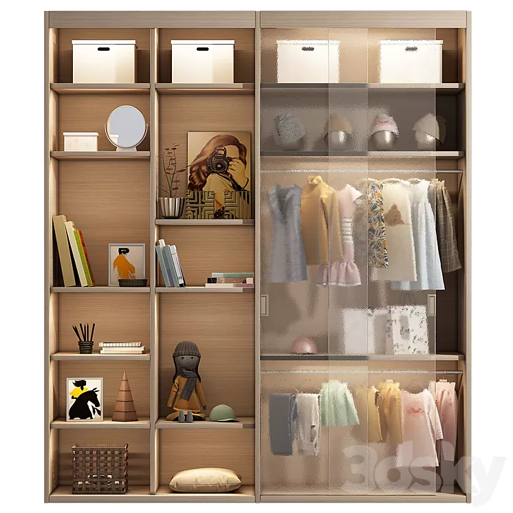 Wardrobe with decor 1 3D Model