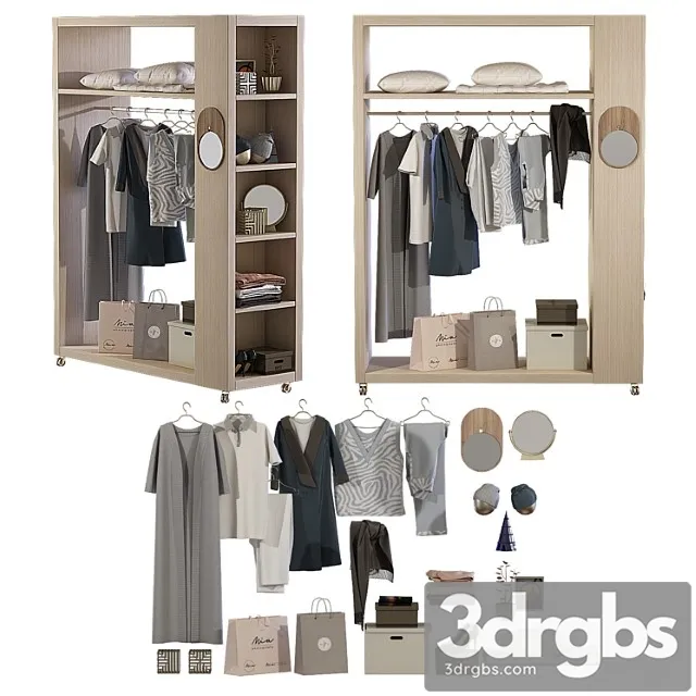 Wardrobe with decor 2 3D Model Free