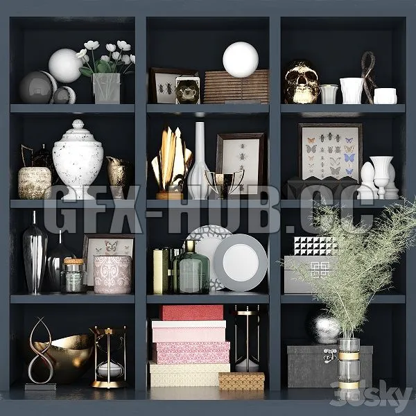 Wardrobe With Decor 8 3D Model