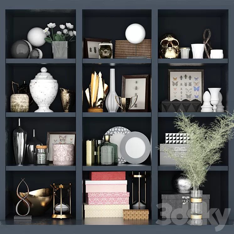 Wardrobe with decor 8 3D Model