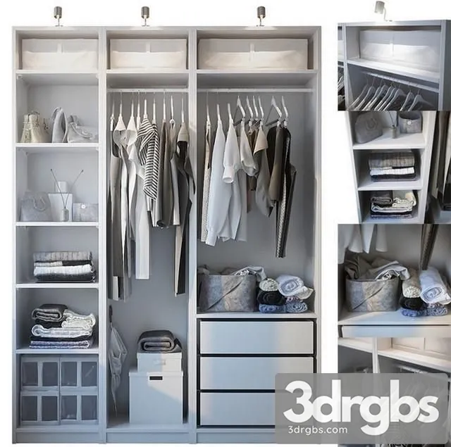 Wardrobe With Filling 01 3D Model Free