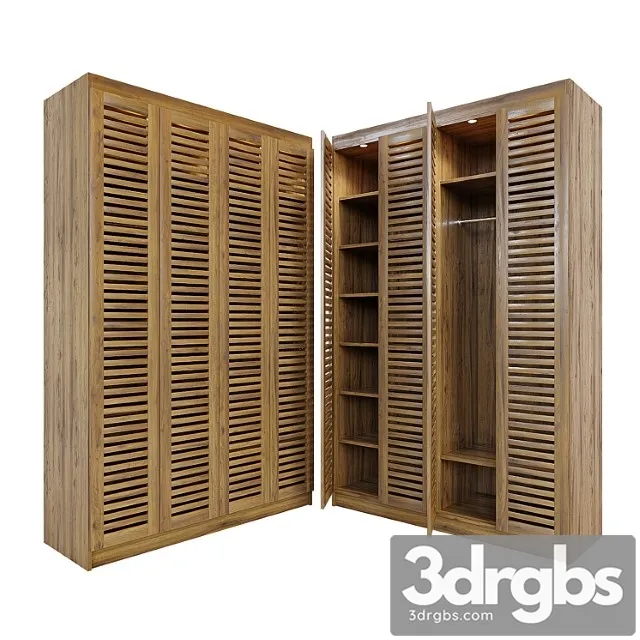 Wardrobe with lattice facades 3D Model Free