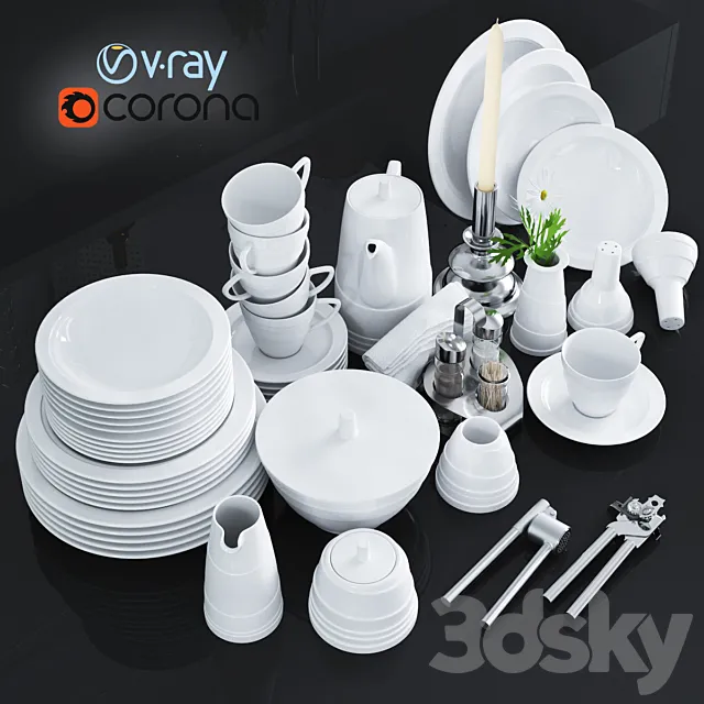 Ware and accessories for kitchen. restaurant 3DModel