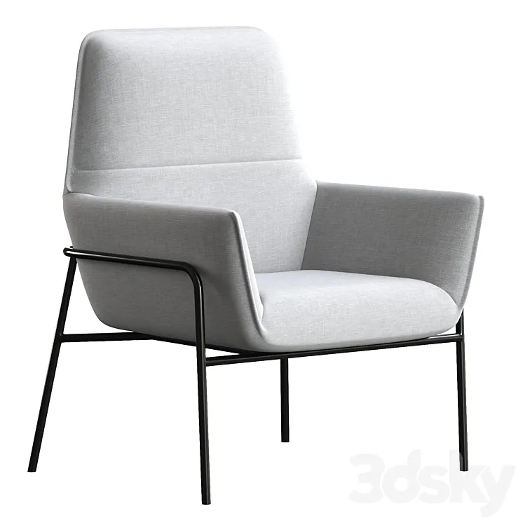 WARRANBROOKE Winston Armchair Gray 3D Model Free