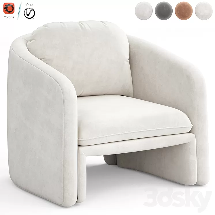 Warren armchair by Laredoute 3D Model Free