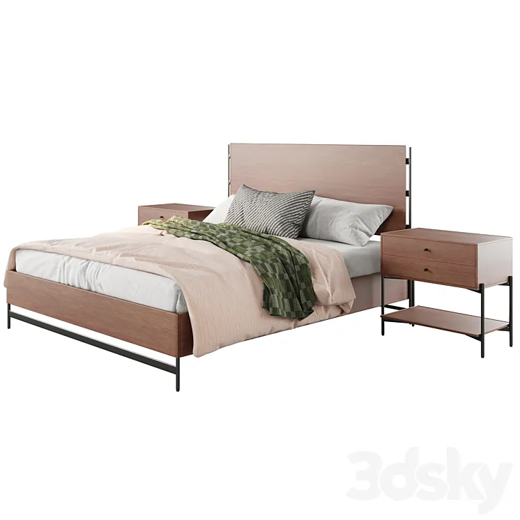 Warren Platform Bed by pottery barn 3D Model Free