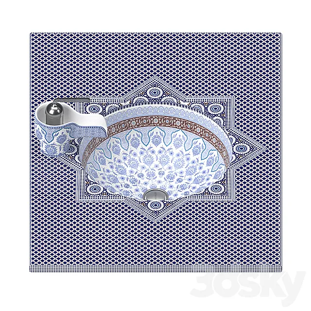 Wash basin and KOHLER Marrakesh mixer 3D Model