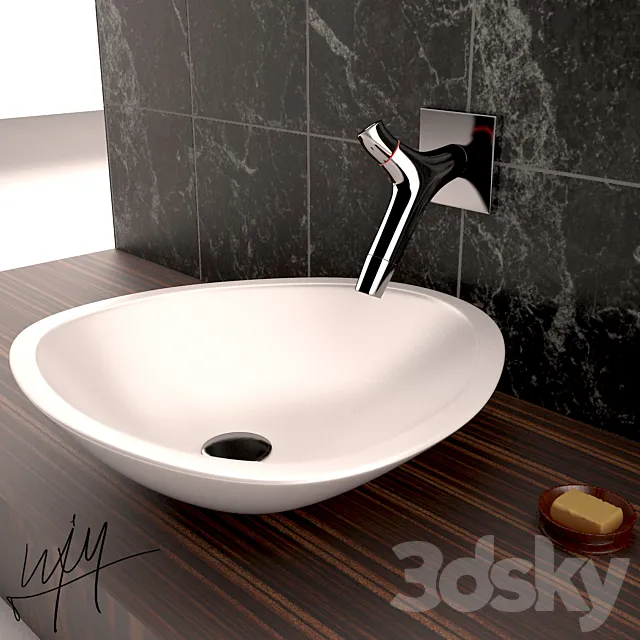Wash Basin with light indicator 3D Model