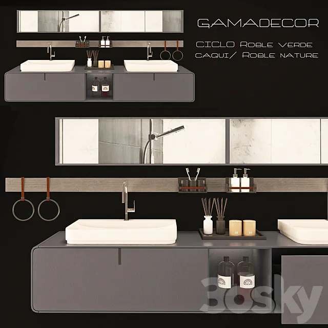 Wash Gamadecor CICLO Roblr verde caqui _ Roble nature 3DModel