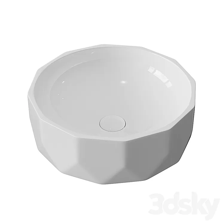 Washbasin BelBagno BB1409 white 3D Model