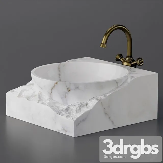 Washbasin Bowl Made of Marble 1 3D Model Free