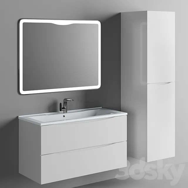 Washbasin cabinet BelBagno Marino 100 3D Model