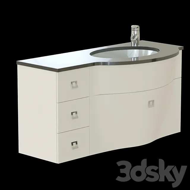Washbasin cabinet Labor Legno Slick 1 3D Model