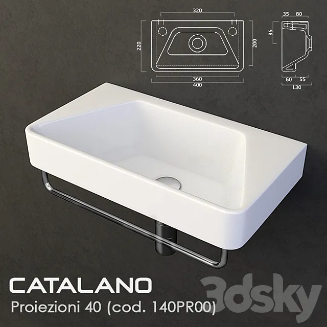 washbasin Catalano Proiezioni 40 3DModel