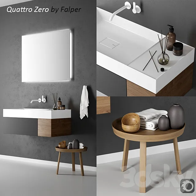 Washbasin Falper Quattro Zero 3D Model