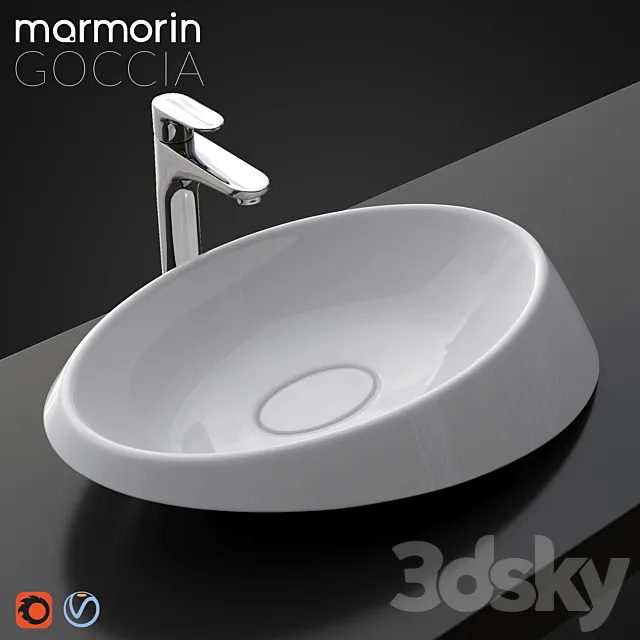 Washbasin Marmorin Goccia 3D Model
